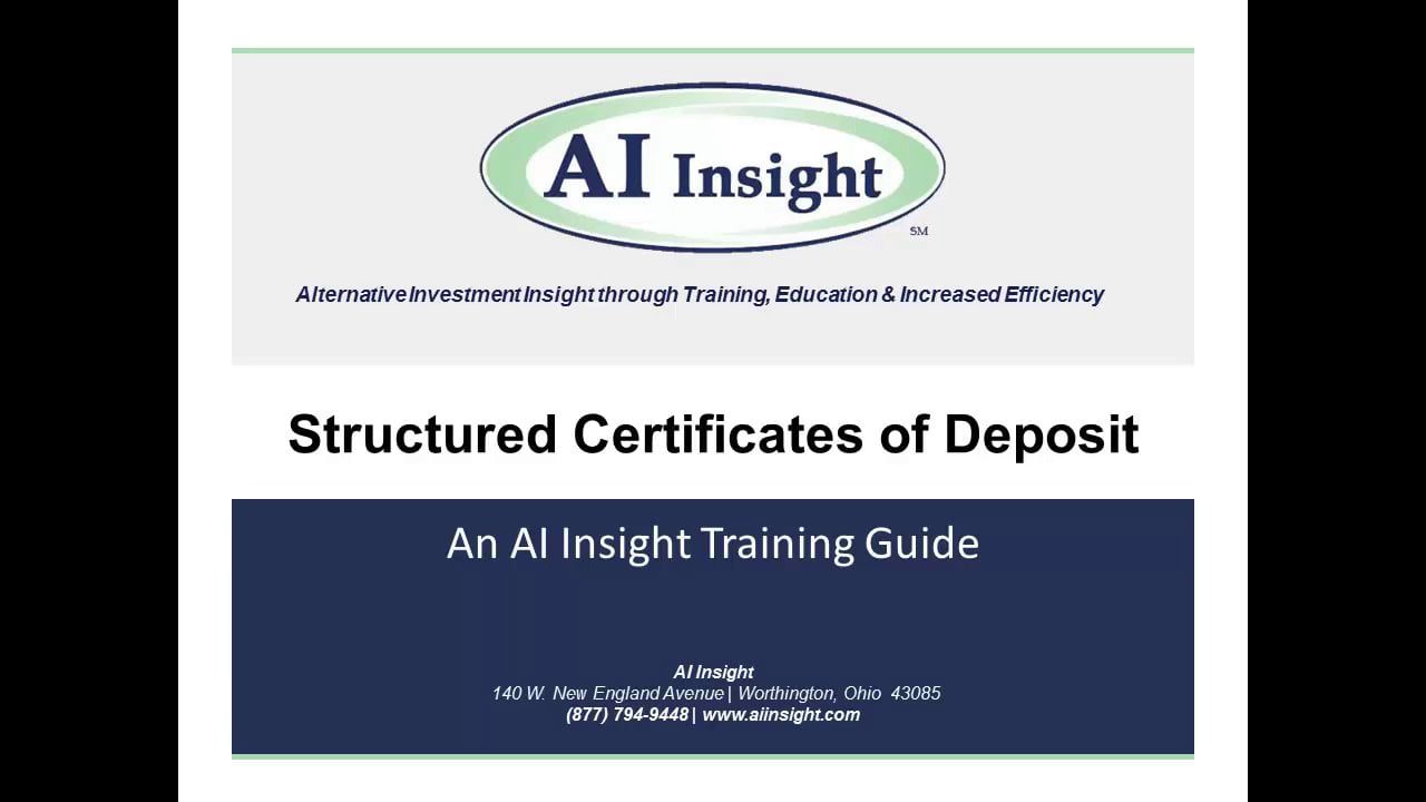 Structured Certificates of Deposit