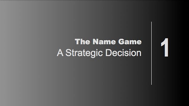 The name game: A strategic decision