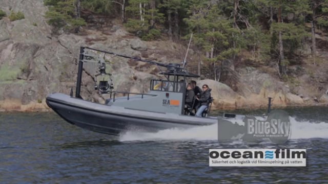 RIB Boat Gyro test with Ocean Film & Blue Sky