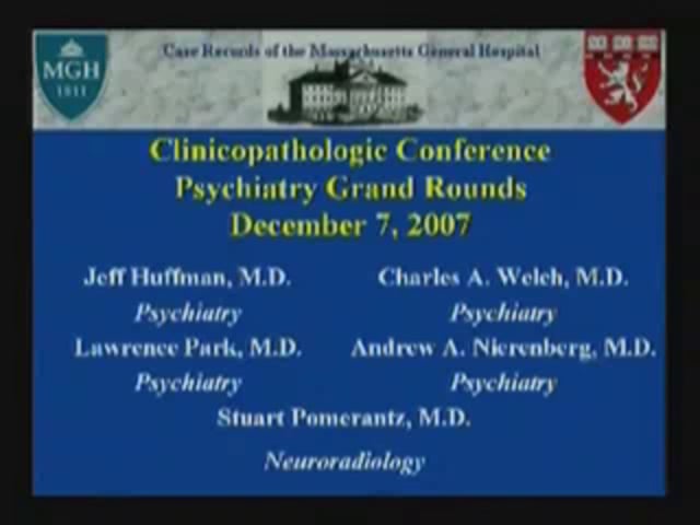 December 7, 2007 - Clinical Psychopathology Conference A 78-year-old man with Fatigue, Anergia and Anhedonia