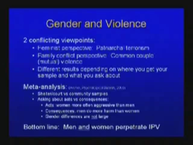 September 12, 2008 - America’s Angriest Home Videos: The Psychology and Biology of Intimate Partner Violence