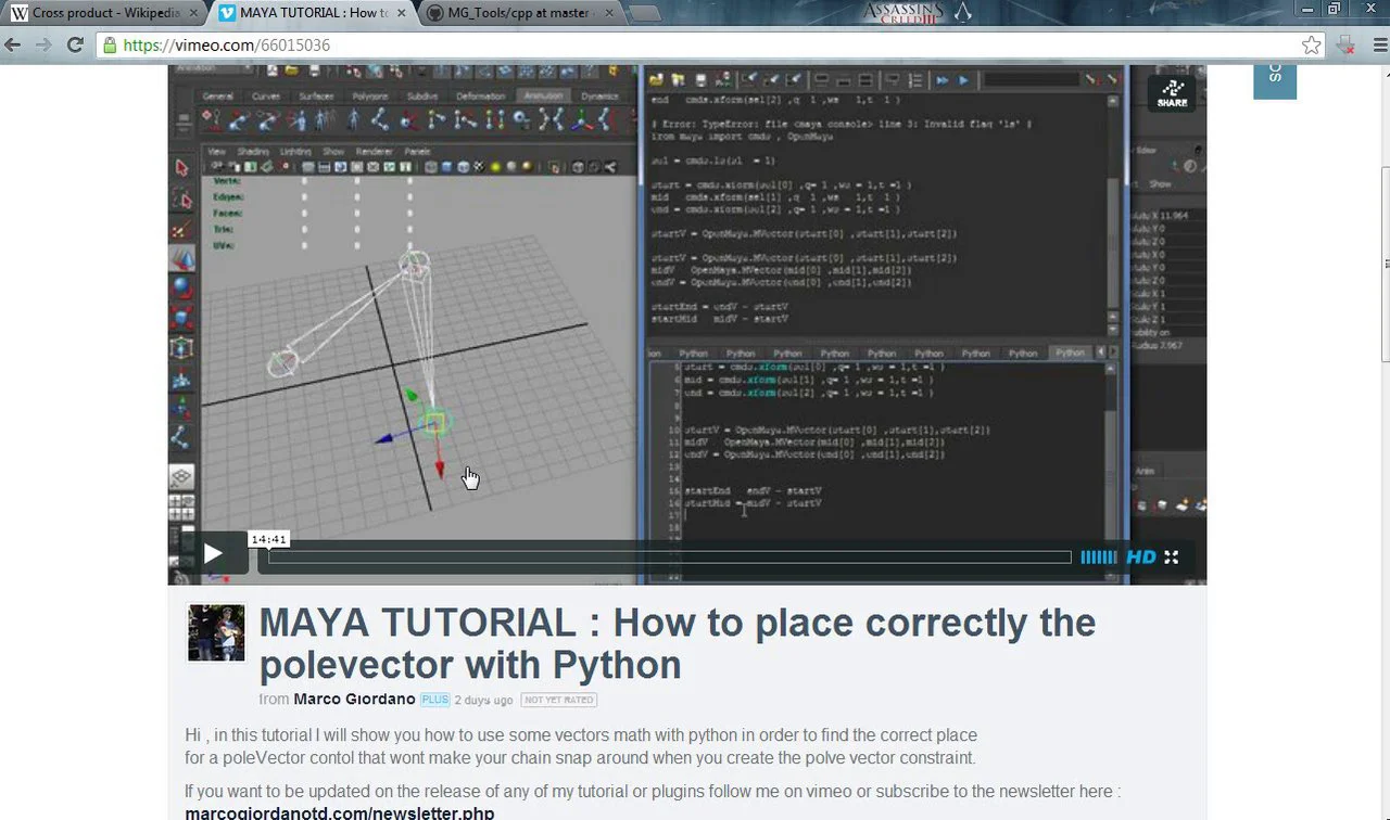 MAYA TUTORIAL : How to place correctly the polevector with Python PT2 ...