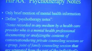 Feb. 03, 2006 - Traps for the Unwary – HIPAA and Other Issues in Mental Health