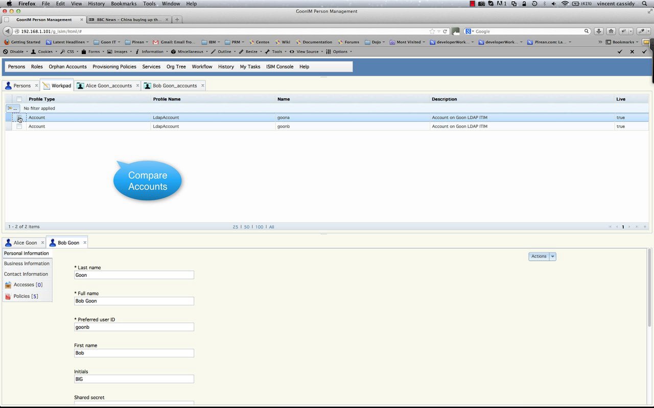 Provisioning Policy Wizard GoonIT IM Administration Console for IBM
