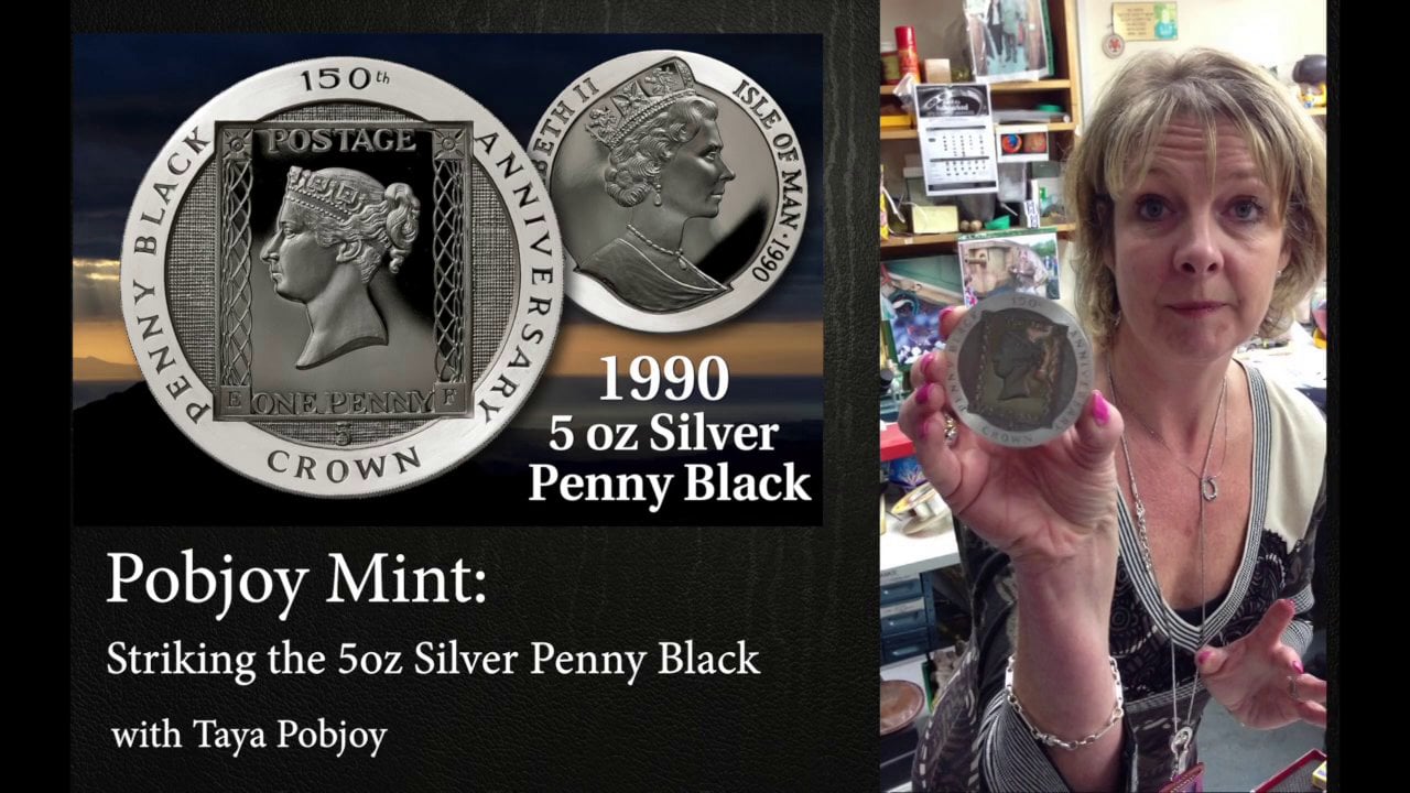 Pobjoy Mint Striking the 5oz Penny Black Coin