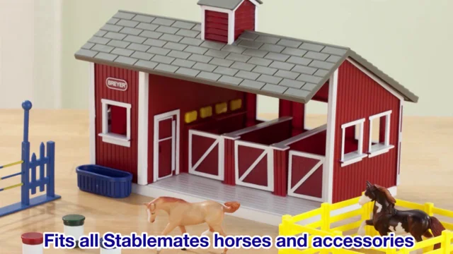 Breyer stablemates red stable and store horse set