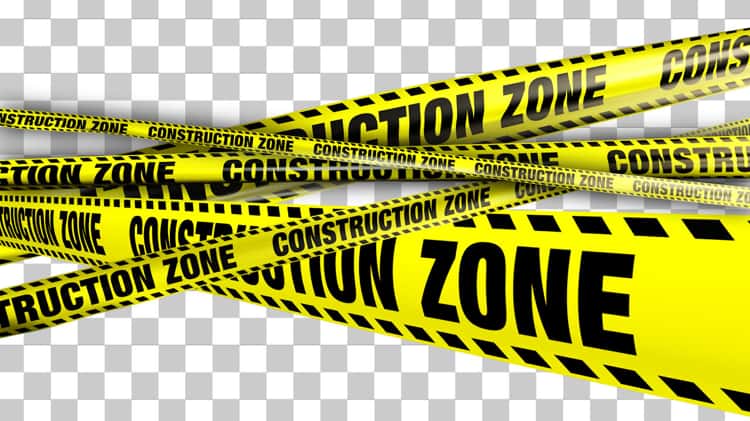 under construction zone tape
