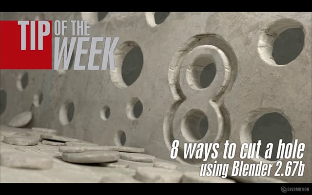 Blender. 8 methods of cutting holes. Tip of the Week.