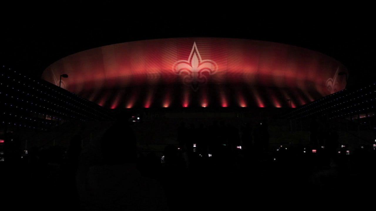 Superdome in Red - At night, Mercedes-Benz Superdome, the home