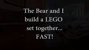 Bear and Daddy LEGO fast build in Vegas