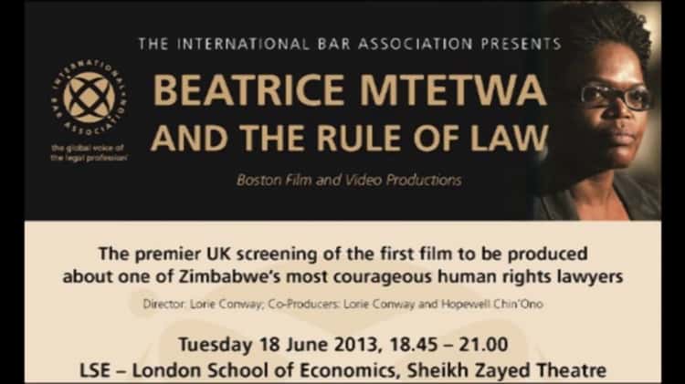 Beatrice Mtetwa and the Rule of Law UK premiere event and Q A session