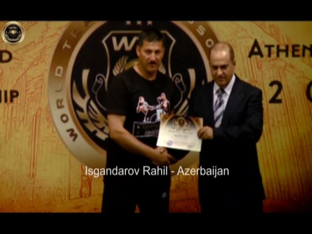 Awarding Isgandarov Rahil, at the 1st WTA Instructors' Championship, 2013, by W.T.A.'s President, Dr. Petros Bitar