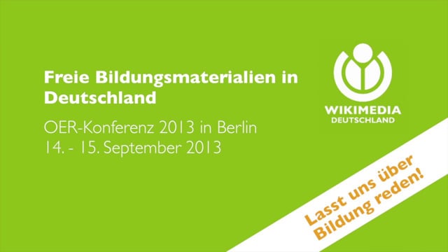 Freie Bildungsmaterialien In Deutschland – OER-Konferenz 2013 On Vimeo