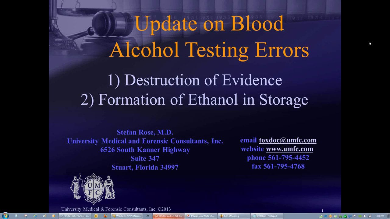 Blood Alcohol Videos University Medical and Forensic Consultants