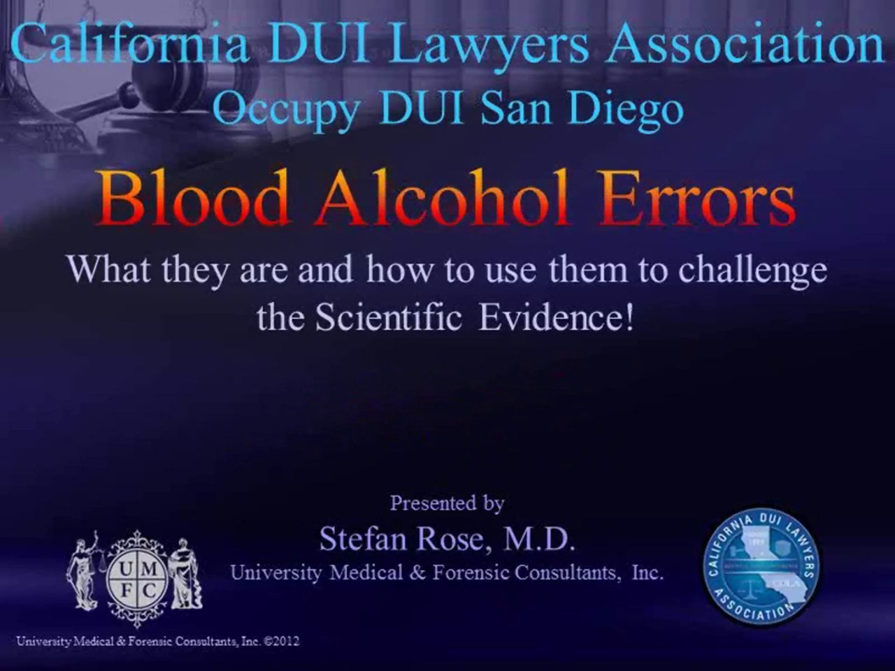 Blood Alcohol Videos University Medical and Forensic Consultants