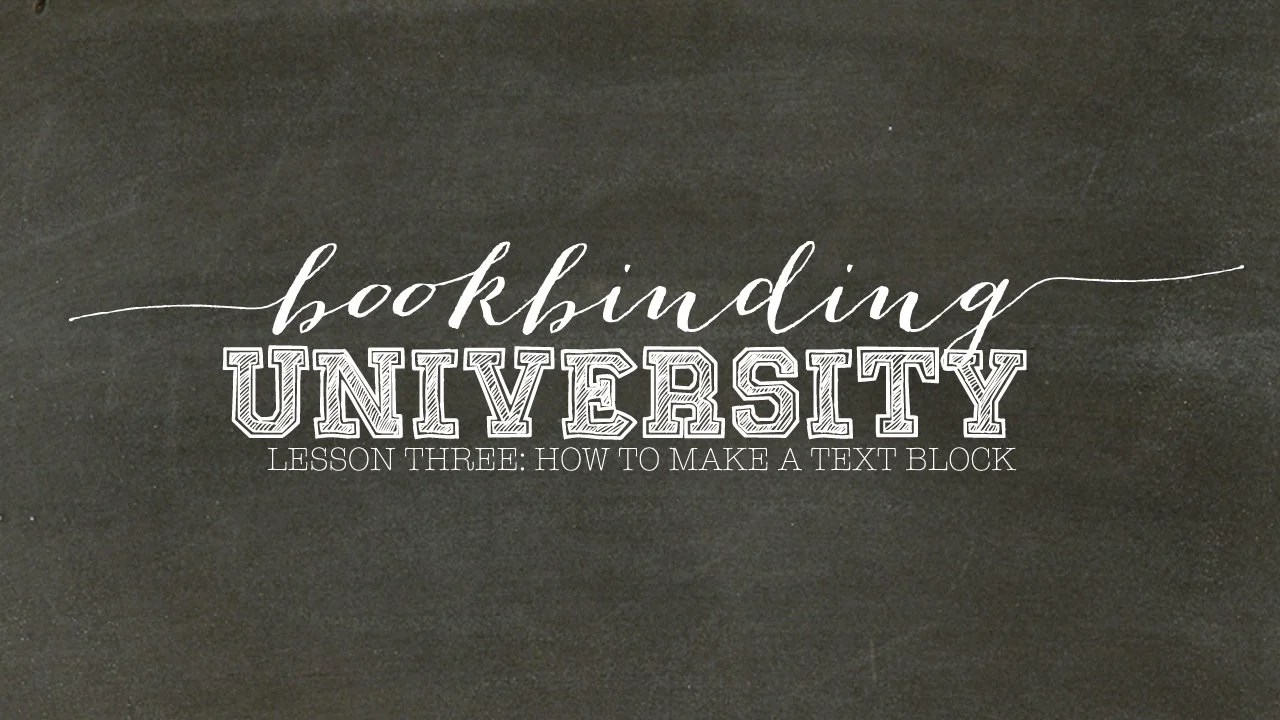 Bookbinding University How to Make a Text Block