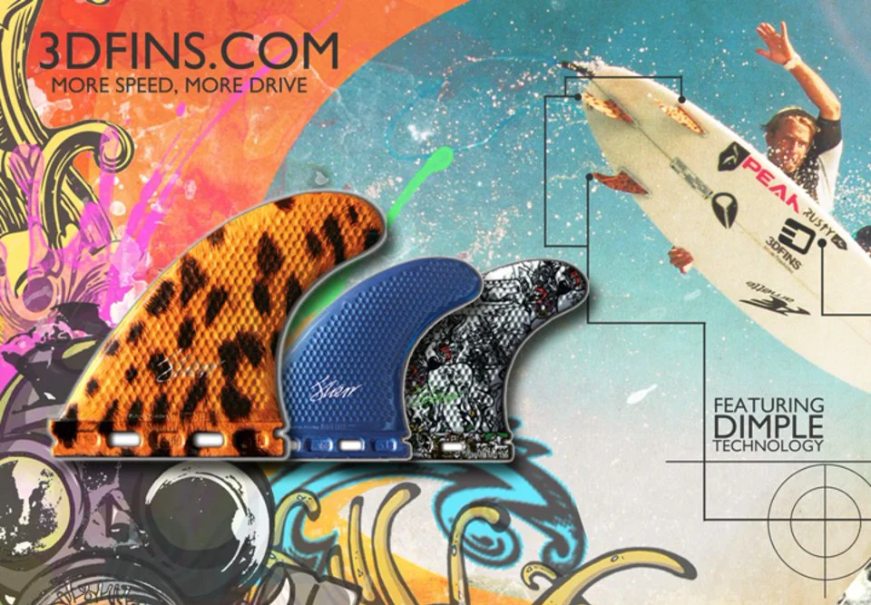 3d Fins Christian Fletcher 5 Fin Futures - Warehouse Skateboards