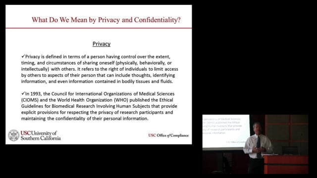 Dan Shapiro - Rules Governing Confidentiality of Research Data and Research Participants - Part 1