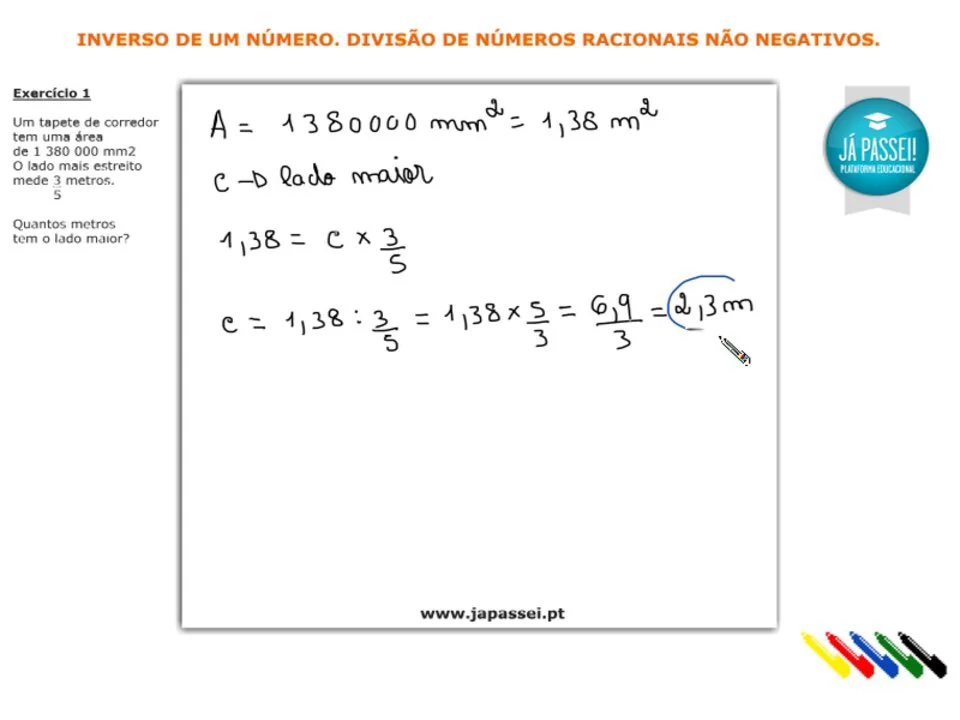 Multiplicação e divisão de números racionais.