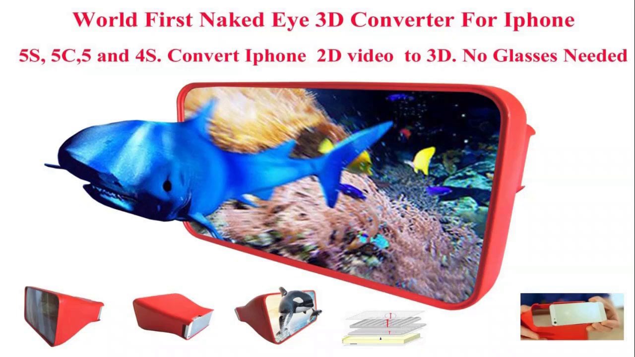 WOW 2D to 3d Naked eye converter for Iphone 4.4s.5.5S and 5C. No Glasses  Needed. on Vimeo