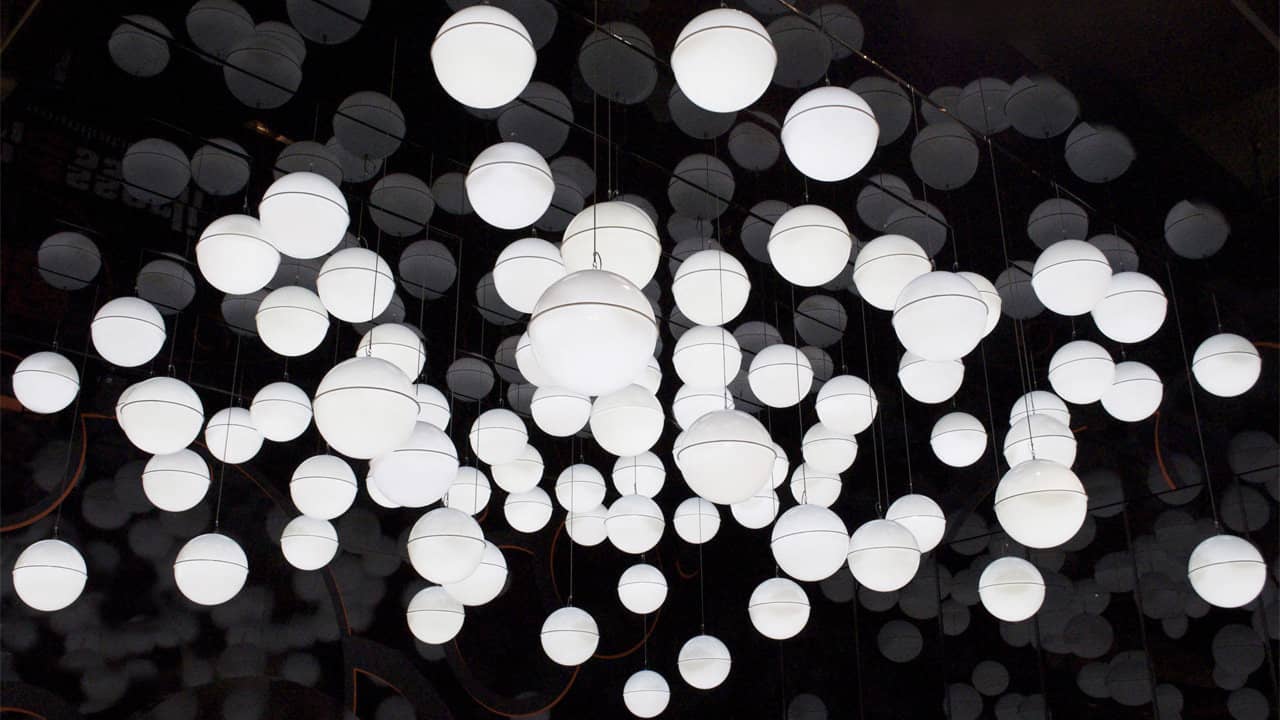 constellation - kinetic lights installation with DMX cable winches and ...