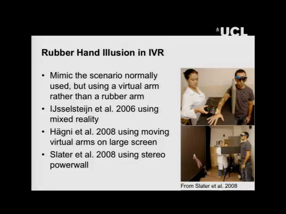Is the Rubber Hand Illusion Induced by Immersive Virtual Reality? on Vimeo