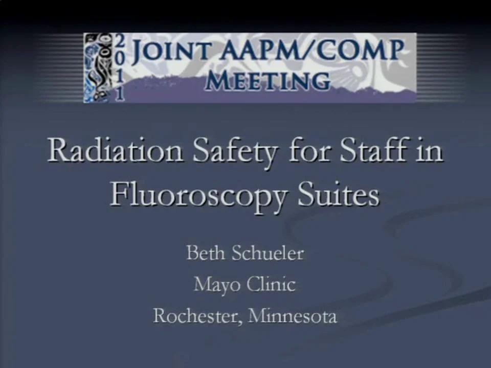 Radiation Safety for Staff in Fluoroscopy Suites