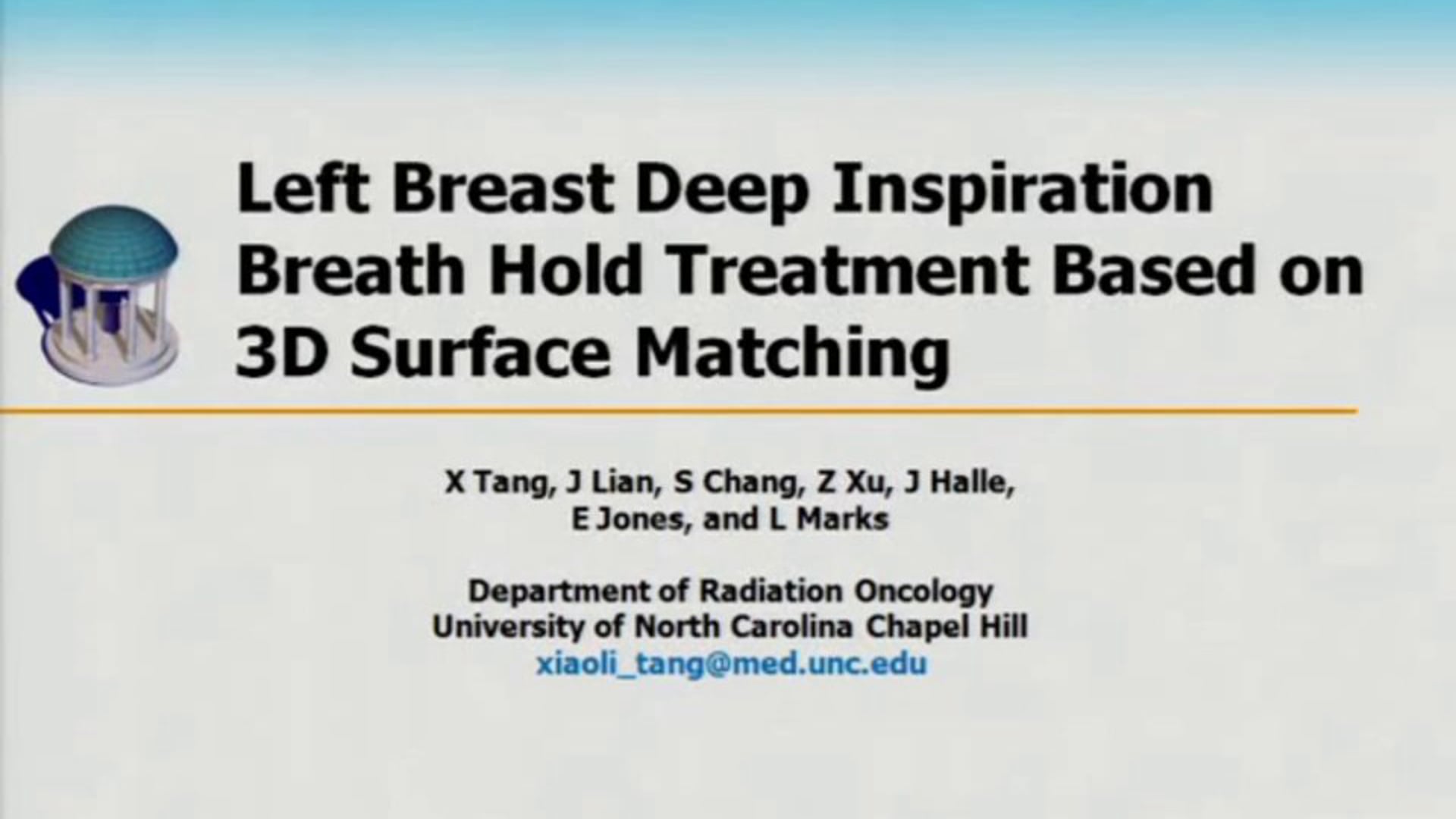 Left Breast Deep Inspiration Breath Hold Treatment Based On 3D Surface Matching