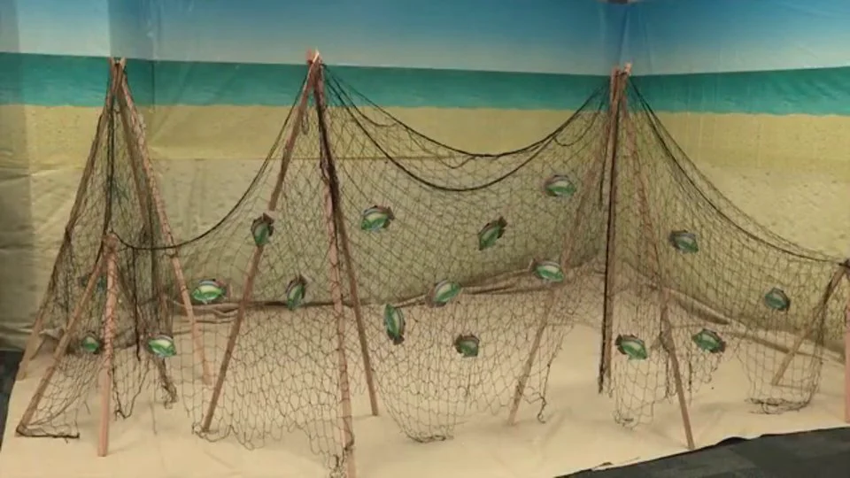 3. Fish Net Decorating Gangway to Galilee, Concordia's 2014 VBS on