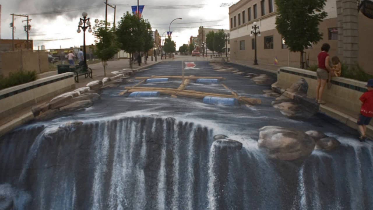 Fun with camera projection, After Effects and forced perspective chalk