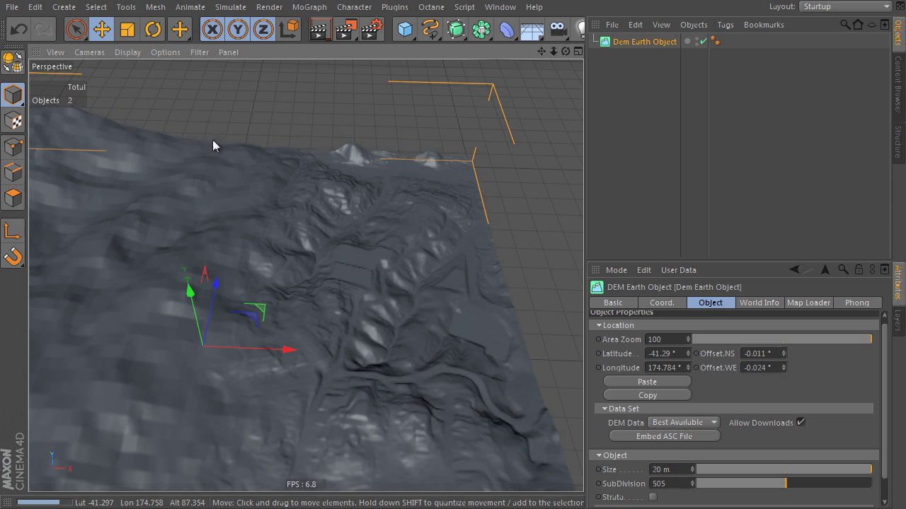 DEM Earth - using super high res height maps via ASC embed on Vimeo