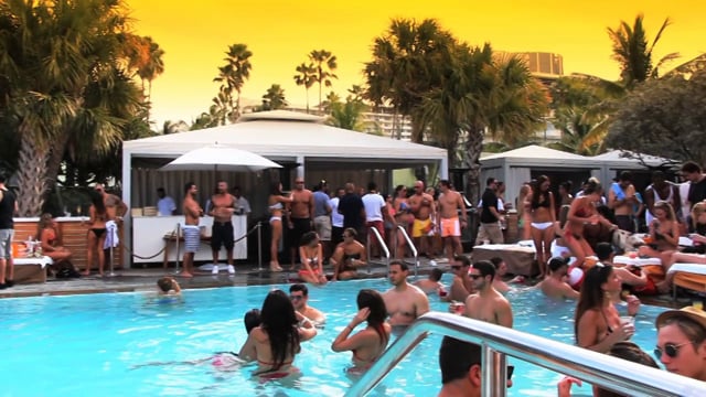 The pool party still goes on during - Hyde Beach Miami
