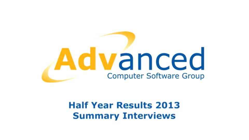 Advanced computer software group plc half year results 2013 on vimeo