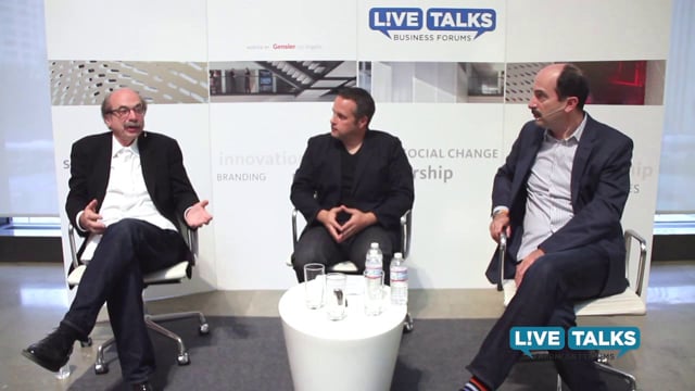David Kelley and Tom Kelley at Live Talks Business Forum, in conversation with Shawn Gehle