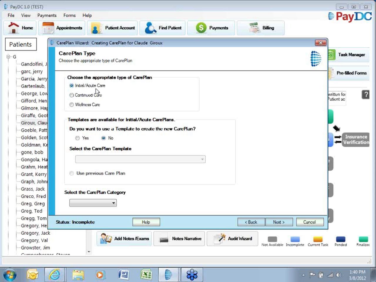 2012-03-08 13.31 Creating Care Plan Templates in PayDC Chiropractic ...