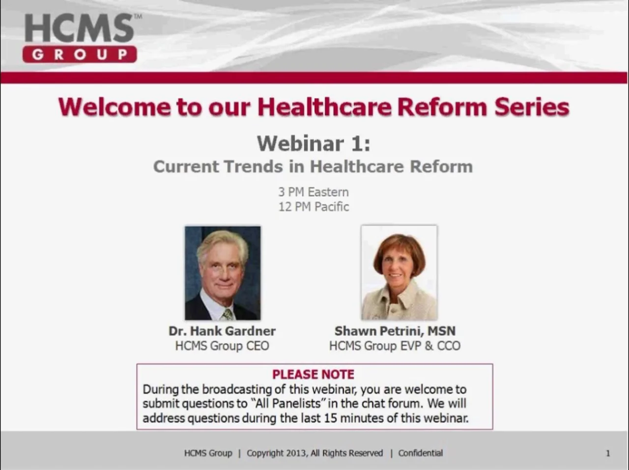 Healthcare Reform Series - HCMS Group Healthcare Reform Webinar 1 on Vimeo