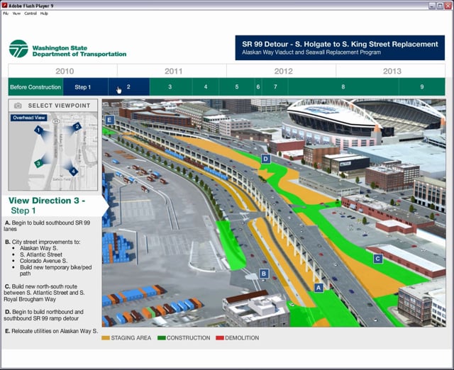 Seattle Central Waterfront Interactive Planning Tool and Construction Sequence Map