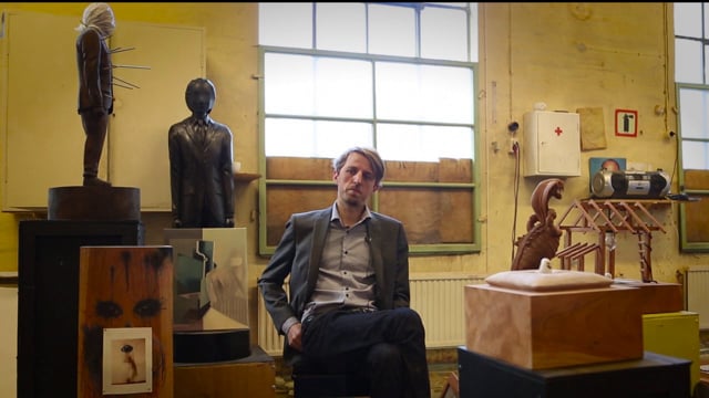 Sverre Bjertnes i atelieret