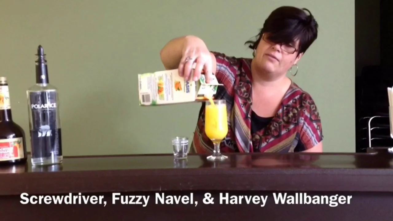 Screwdriver, fuzzy navel, & Harvey Wallbanger on Vimeo