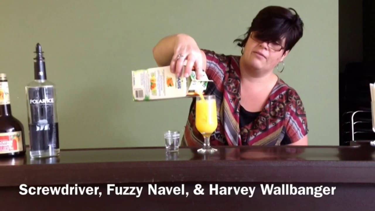 Screwdriver, fuzzy navel, & Harvey Wallbanger on Vimeo