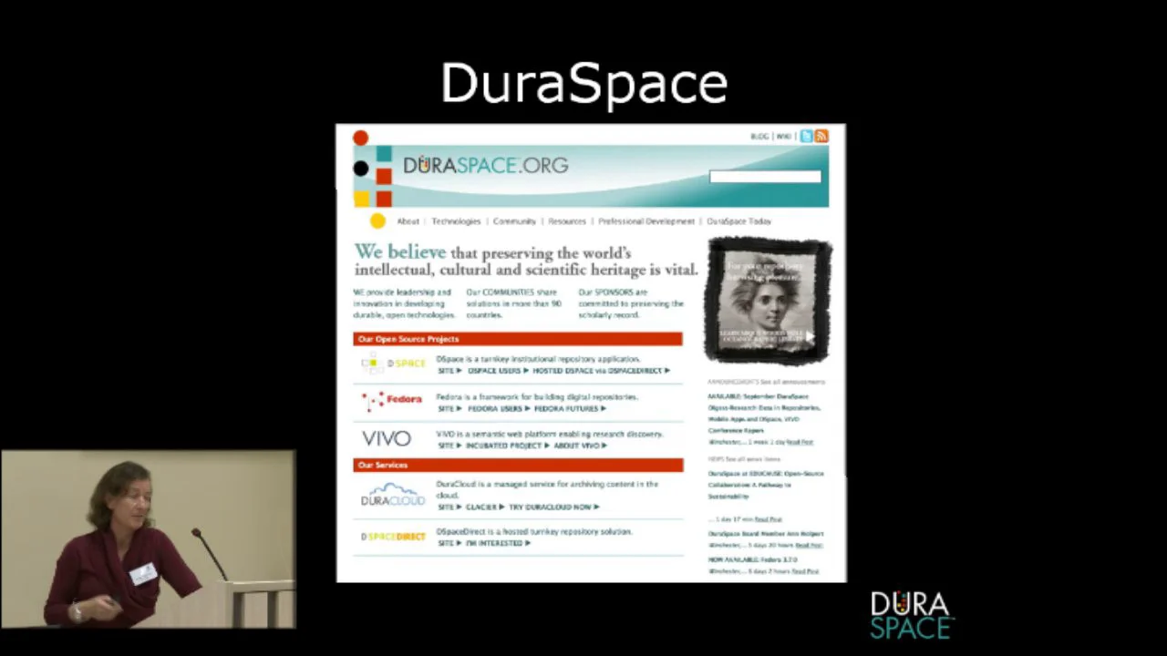 Perspectives Ideas success and challenges of sustainability models DuraSpace Michele Kimpton 4th OpenAIRE Workshop Nov.5