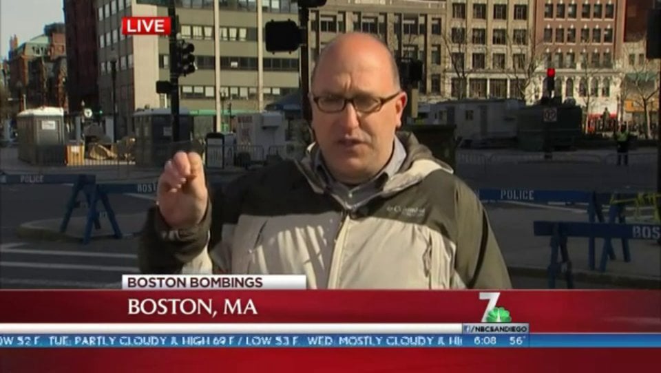 Boston Marathon Bombing Carjacking Debrief KNSD San Diego Live Shot on