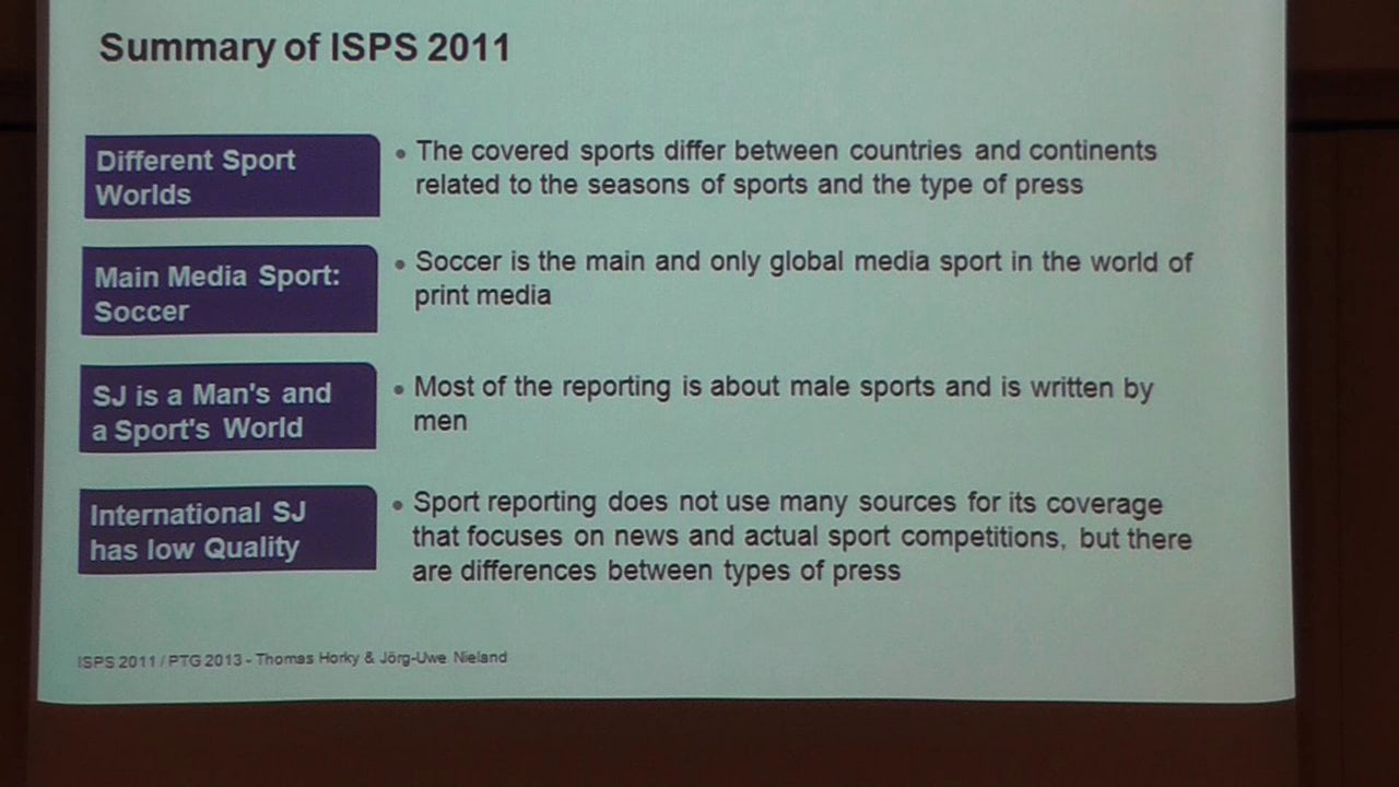 Sports media research Beyond the International Sports Press Survey on
