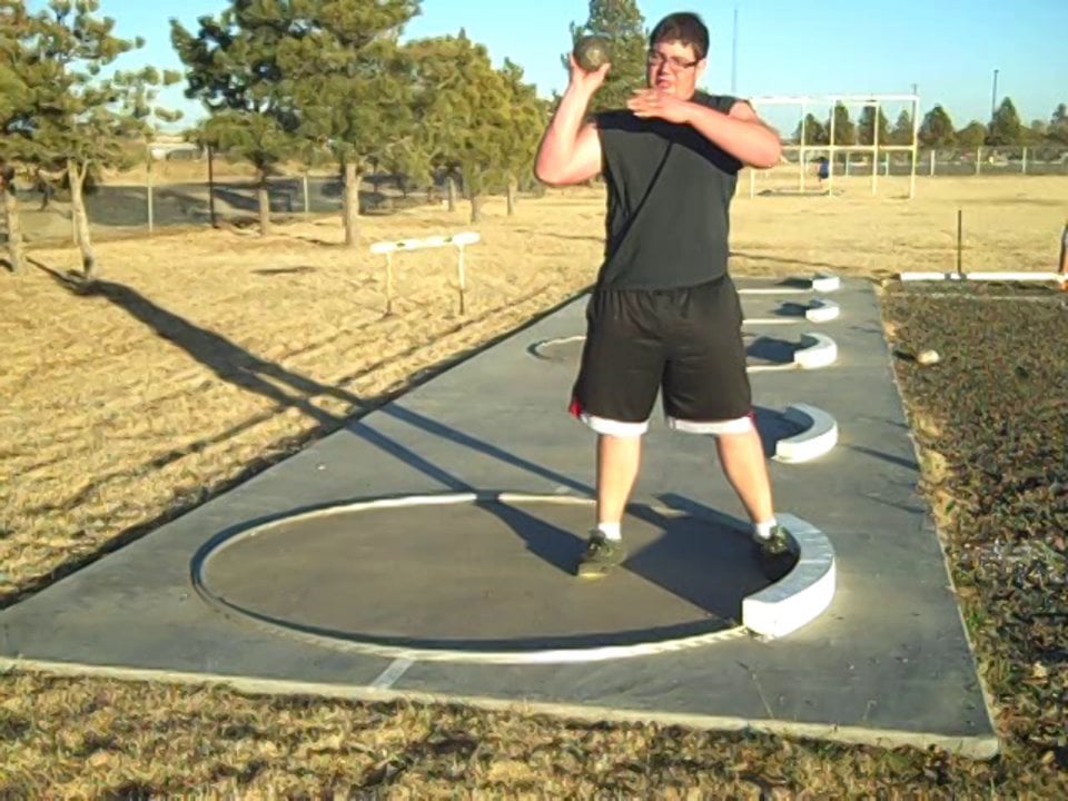 Standing Throw Rotational Shot Put Drill on Vimeo