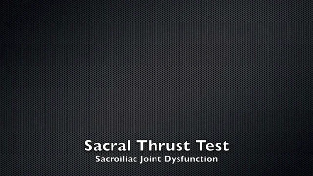 Sacroiliac Joint Provocative Tests