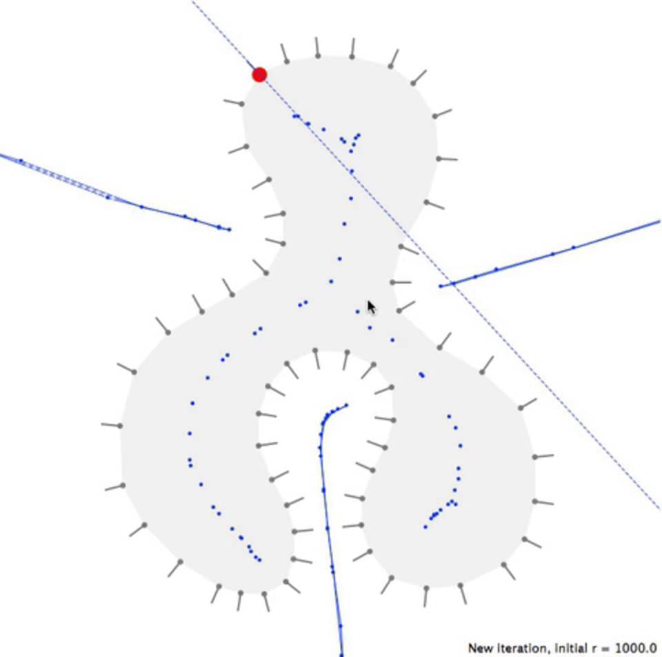 Medial Axis Shrinking Ball Algorithm on Vimeo