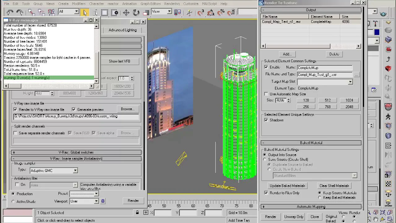 Render to Texture in 3ds Max using Vray, Light Baking, Texture baking ...