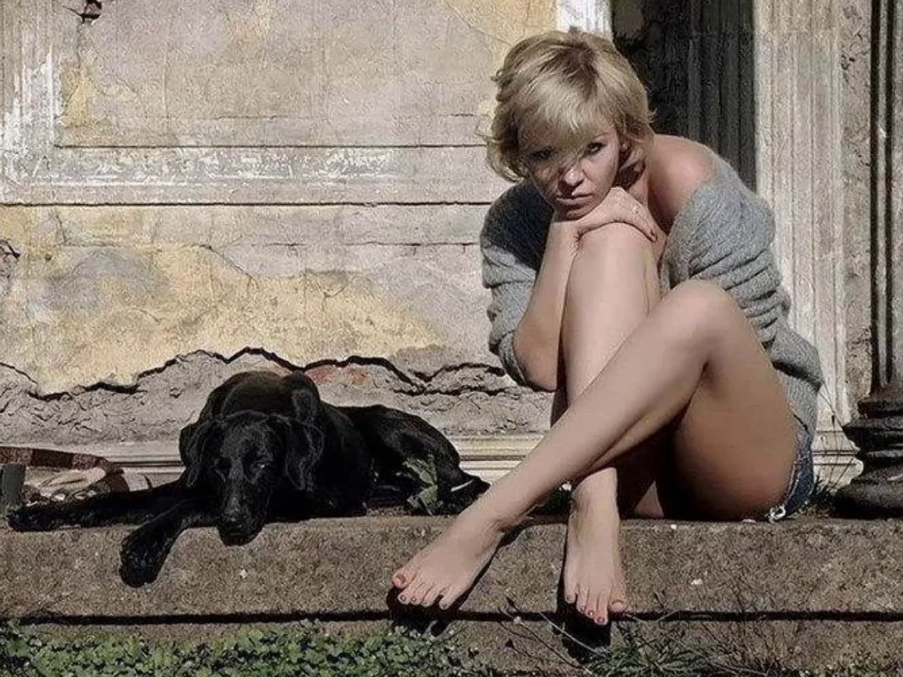 Фото без стыда. Женщина под собакой. Беспризорная девушка. Собака у ног женщины. Красивая бездомная девушка.