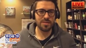 Danny Gokey Downtown interviews people at Starbucks