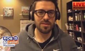 Danny Gokey Downtown interviews people at Starbucks